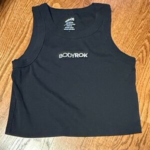 BODYROK cotton black ethos ribbed knit tank top size large